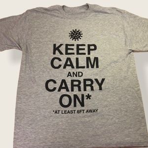 Med Female. Covid / Social Distance. Gray T-Shirt